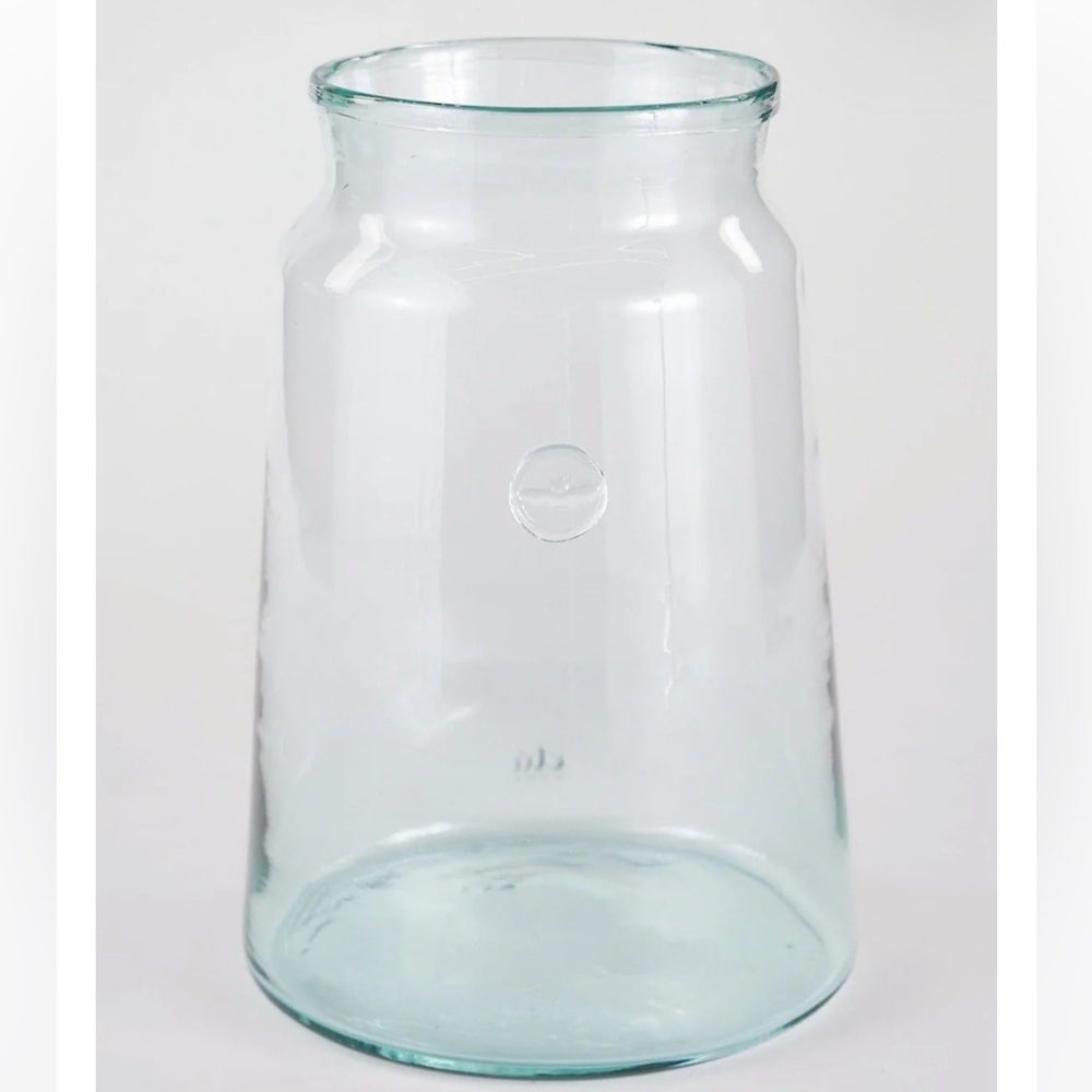 Mcgee & Co Large Recycled Glass Mason Jar Bee Stamped Vase